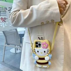 3D Hello Kitty Bee Honey Phone Case For iPhone