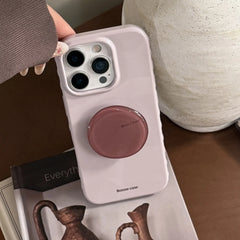 Korean Style Simple Solid Colors With Bracket Soft Phone Case For iPhone