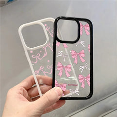 Pink Bowknot Clear Phone Case
