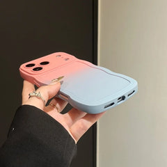 Soft Silicone Gradient Color Wave Phone Case For iPhone