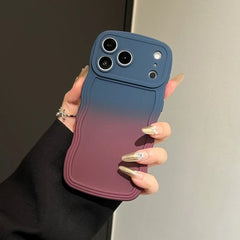 Soft Silicone Gradient Color Wave Phone Case For iPhone