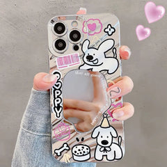 Aesthetic Butterfly Cover Wavy Pattern Mirror Phone Case