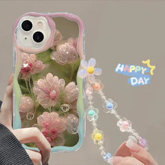 Flower Bracelet Wrist Strap Back Cover Chain Accessory For iPhone