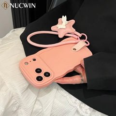 3D Wave Silicone Lanyard Case For iPhone