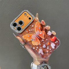 Luxury Diamond Sequins Butterfly Phone Case For iPhone