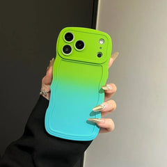 Soft Silicone Gradient Color Wave Phone Case For iPhone