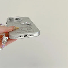 Luxury Glitter Hello Kitty Silver Phone Case For iPhone