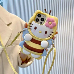 3D Hello Kitty Bee Honey Phone Case For iPhone