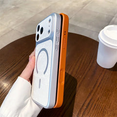 Luxury Solid Colors Large Window Leather Texture Magnetic Phone Case For iPhone