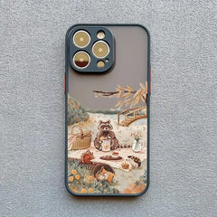 Cartoon Animal Bear Fox Squirrel Phone Case For iPhone