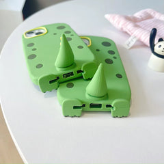 Funny Cute Dinosaur Tail Holder Rubber Soft Silicon Phone Case