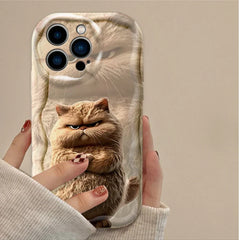 Orange Black White Cat Lovely Expression Phone Case For iPhone