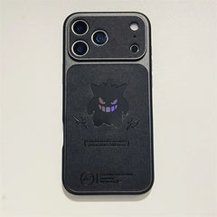 Anime Cartoon Ghost Gengar Laser Leather Texture Phone Case For iPhone