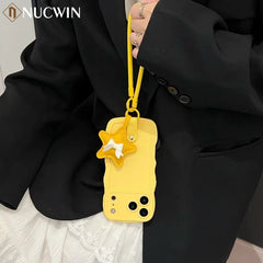 3D Wave Silicone Lanyard Case For iPhone