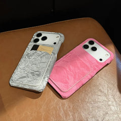 Luxury Velvet Fabric Slot Card Wallet Case For iPhone