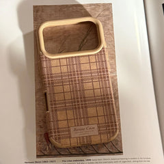 Korean Grid Pattern Leather Texture Phone Case For iPhone