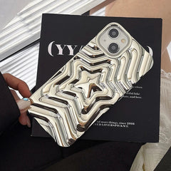 Bling Chromed Silver Gradient Five-pointed Star Phone Case