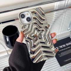 Bling Chromed Silver Gradient Five-pointed Star Phone Case