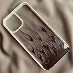 Black Purple Flame Hard Clear Phone Case