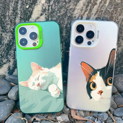 Naughty Kitten Funny Cat Art Phone Case For iPhone